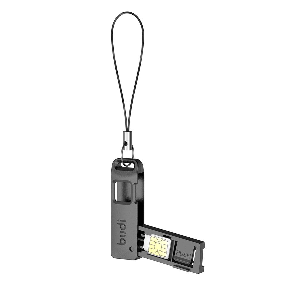 Sim Card Holder Case - BUDI Anti-verloren Sim-kaart Eject Pin Naald