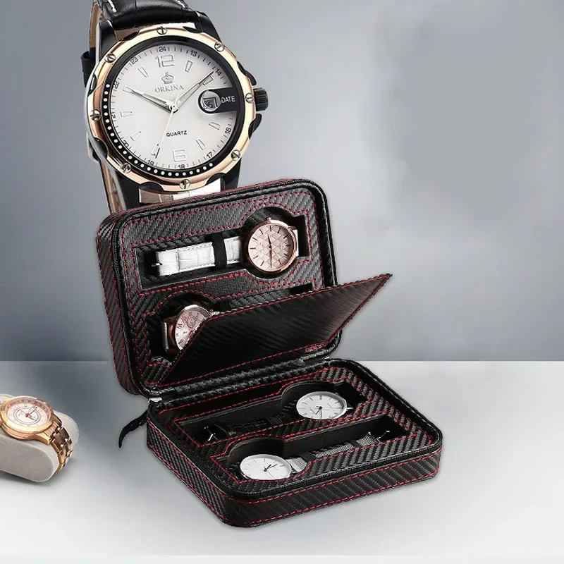 Accessories Travel Jewelry Box - 4-slots draagbare horloge opbergdoos reistas organisator