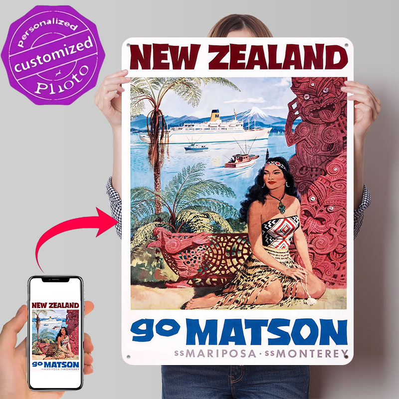 Travel Accessories New Zealand - Nieuw-Zeeland Reizen 3D Textuur Gedrukte Poster