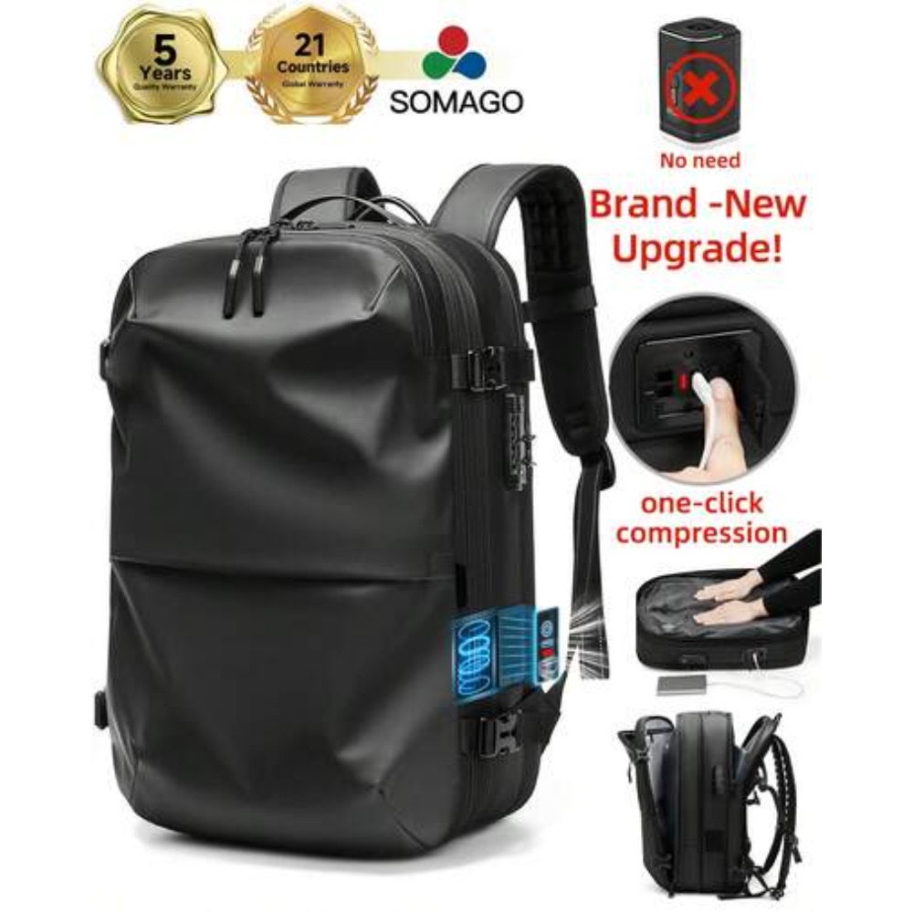 Travel Lock Tsa Approved - Eén-knops uitbreidbare vacuümcompressie rugzak 60L met
