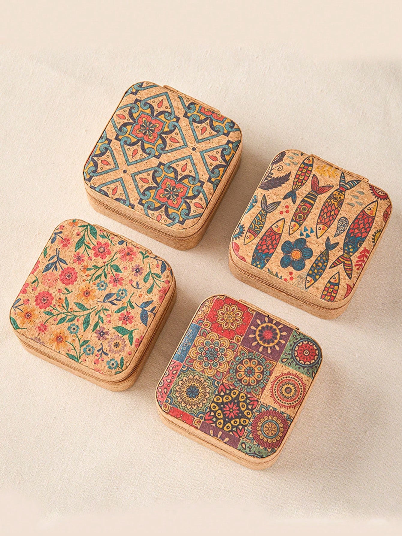 Vierkante vintage bohemien pat - Accessories Travel Jewelry Box recensie en prijs